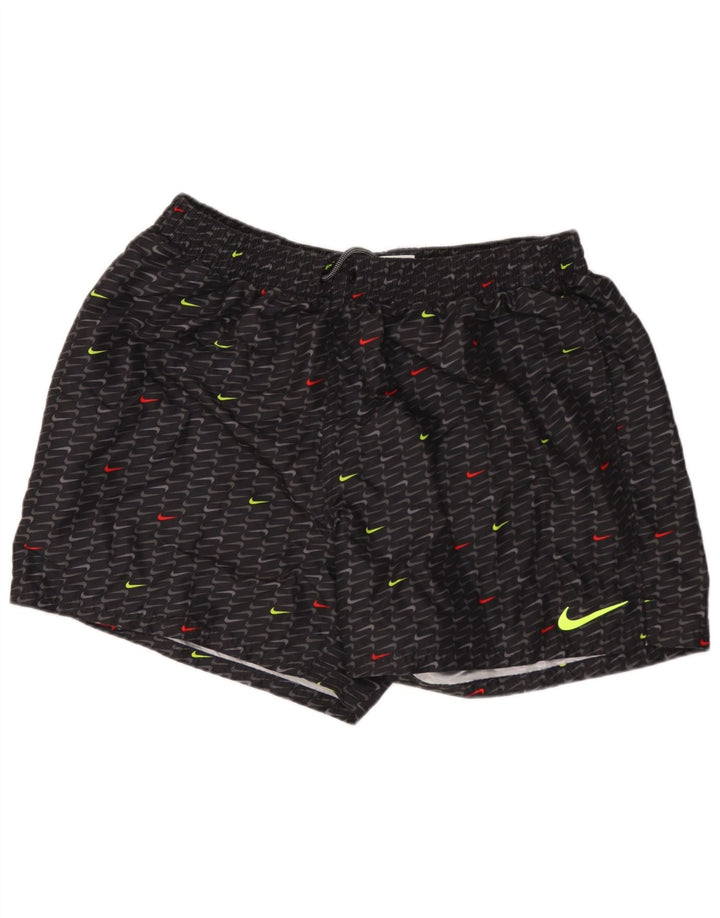 NIKE Short de sport graphique pour homme XL en polyester géométrique noir