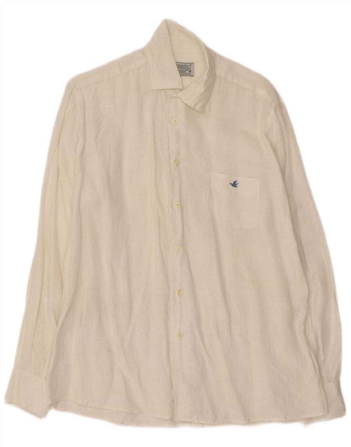 Brooksfield Chemise Homme Taille 40 Lin Blanc Moyen