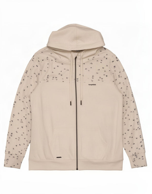 Kangaroos Pull à capuche zippé pour femme UK 22/24 3XL Blanc à pois en coton