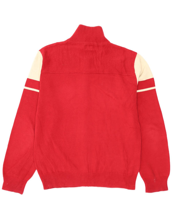 Levi's Pull cardigan pour homme Large Rouge Colourblock Cotton