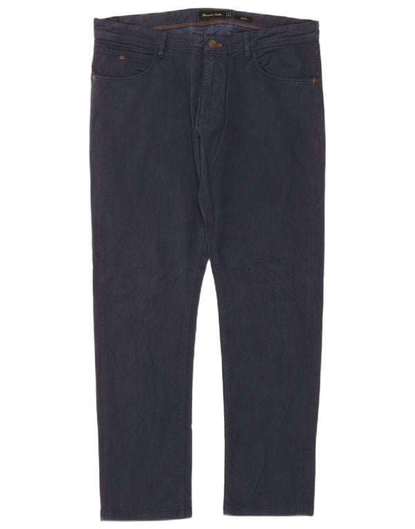 Massimo Dutti Jean Slim Homme EU 44 Large W34 L30 Bleu Marine Coton