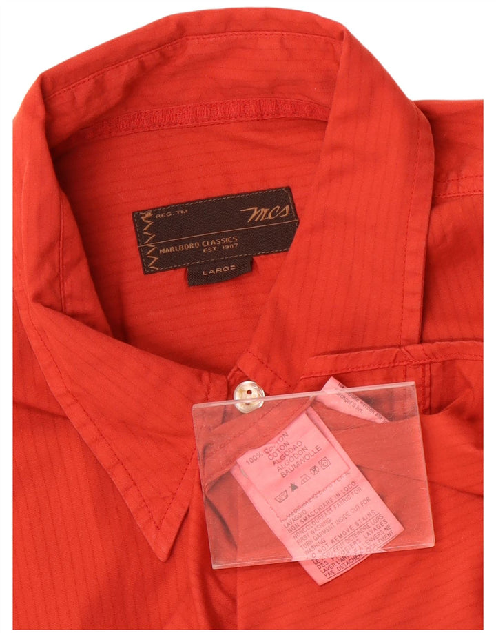 Marlboro Classics Chemise à manches courtes pour homme Grand coton rouge