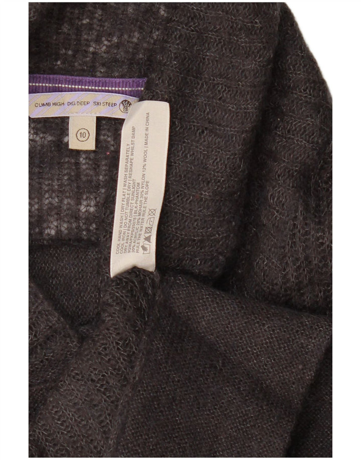 Fat Face Womens Cardigan Sweater UK 10 Petit Gris Acrylique