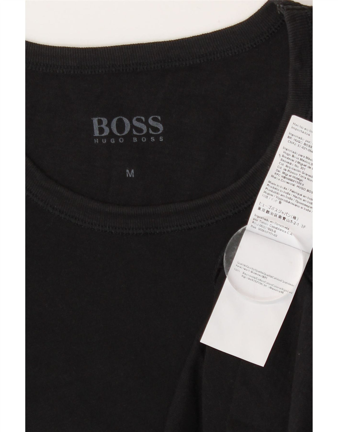 Hugo Boss Homme T-Shirt Haut Noir Moyen Coton