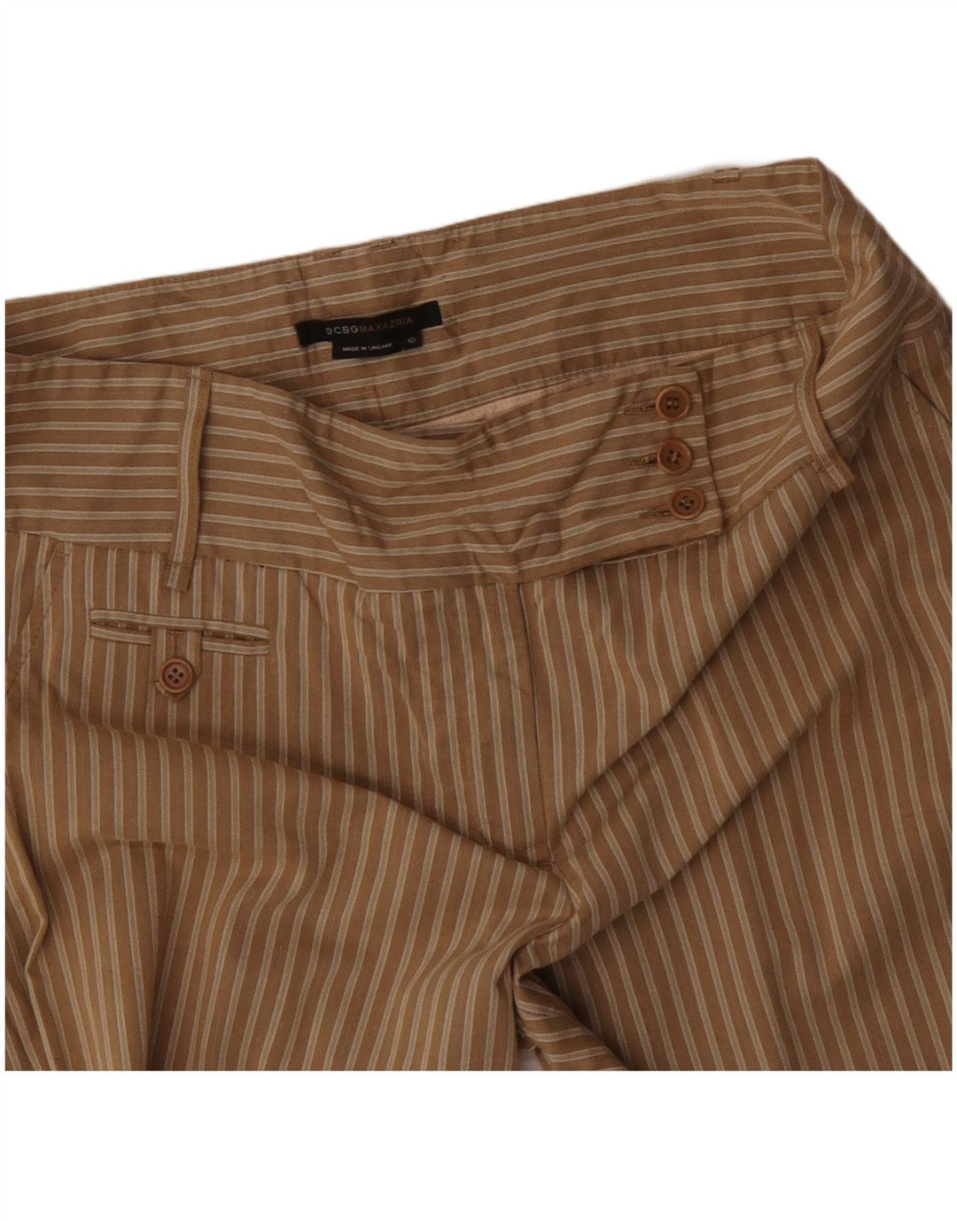 MAX MARA Pantalon décontracté à jambe large pour femme US 10 Large W34 L32 Marron rayé