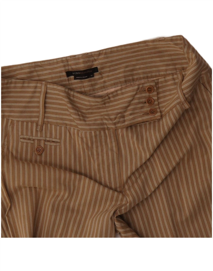 MAX MARA Pantalon décontracté à jambe large pour femme US 10 Large W34 L32 Marron rayé