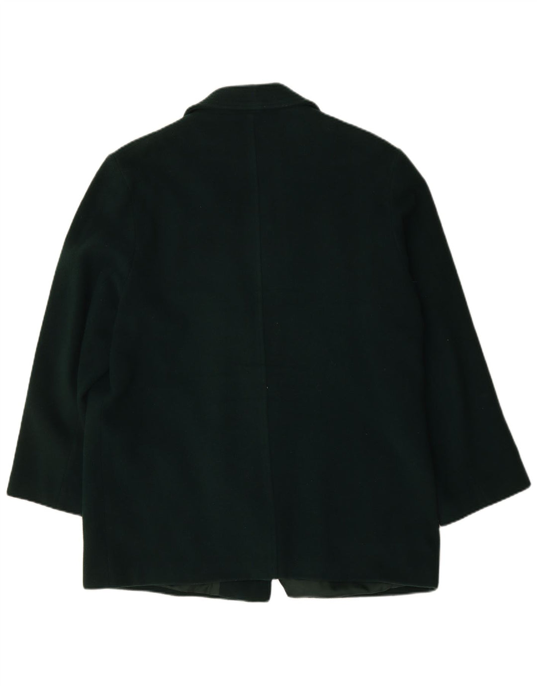 vintage Femmes Surdimensionné Double Breasted Manteau UK 18 XL Vert Nouvelle Laine