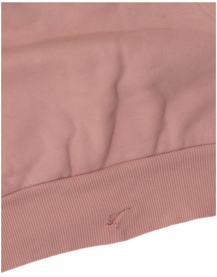 ELLESSE Pull à capuche graphique surdimensionné pour femme UK 8 Petit coton rose