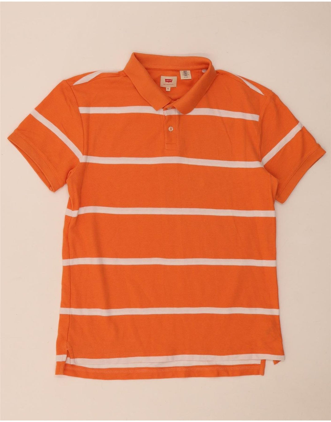 Levi's Polo XL Homme Orange Rayé Coton