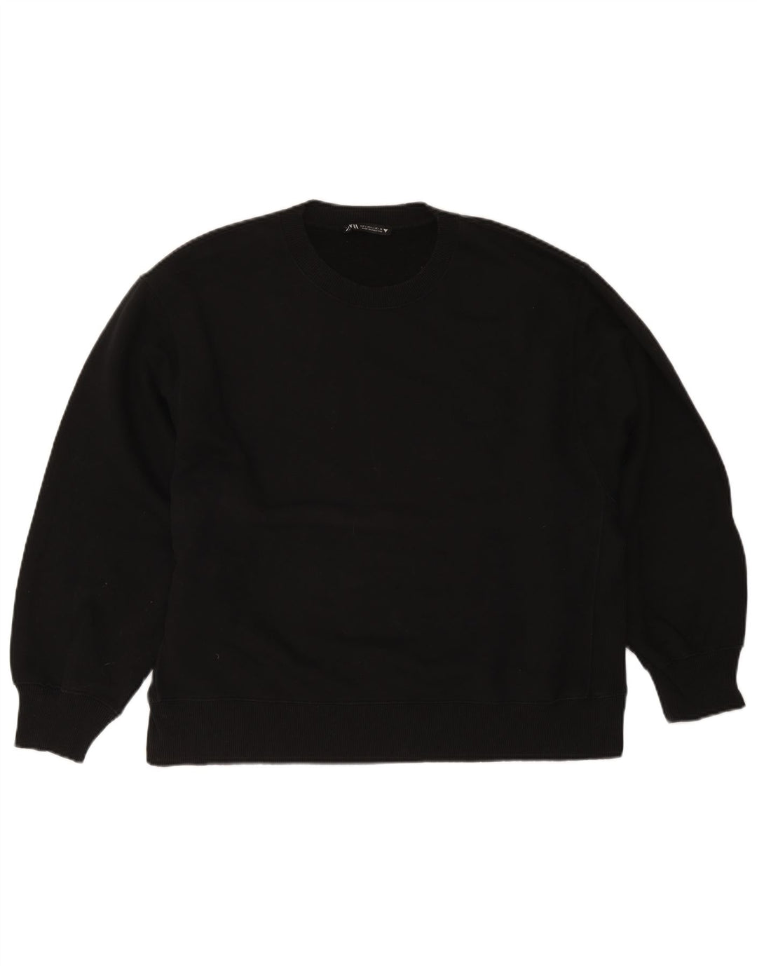 Zara Sweat-shirt surdimensionné pour femme UK 16 Grand coton noir