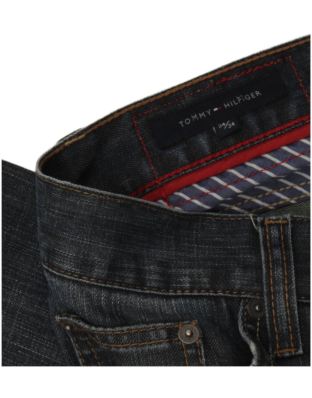 TOMMY HILFIGER Jean Droit Homme W34 L30 Bleu