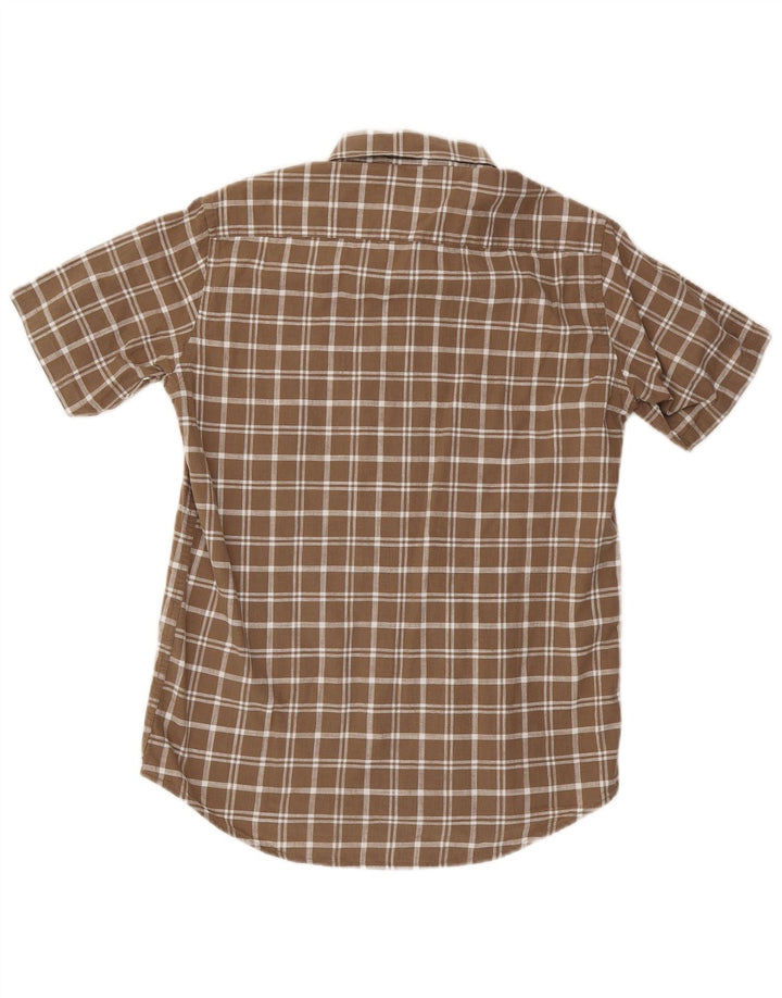 Carrera Chemise à Manches Courtes Homme Marron Moyen Carreaux Coton