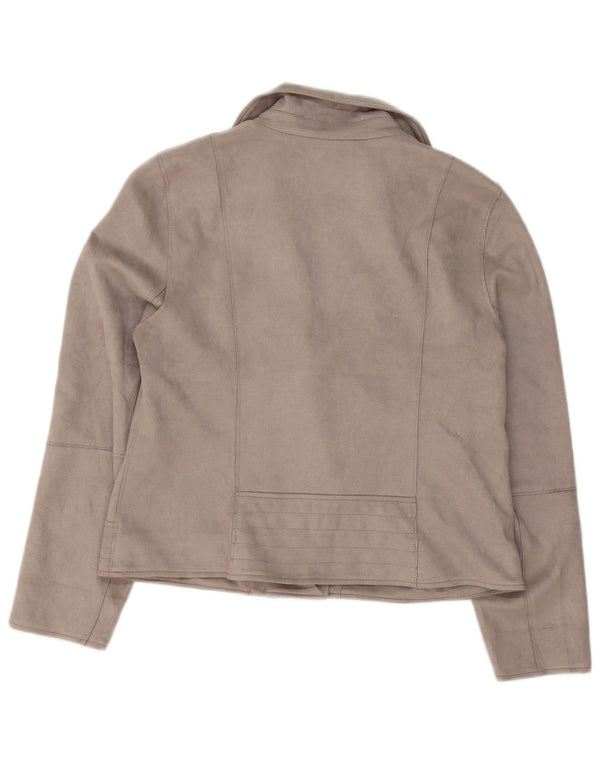 M&Co Veste de motard pour femme UK 14 Large Gris Polyester