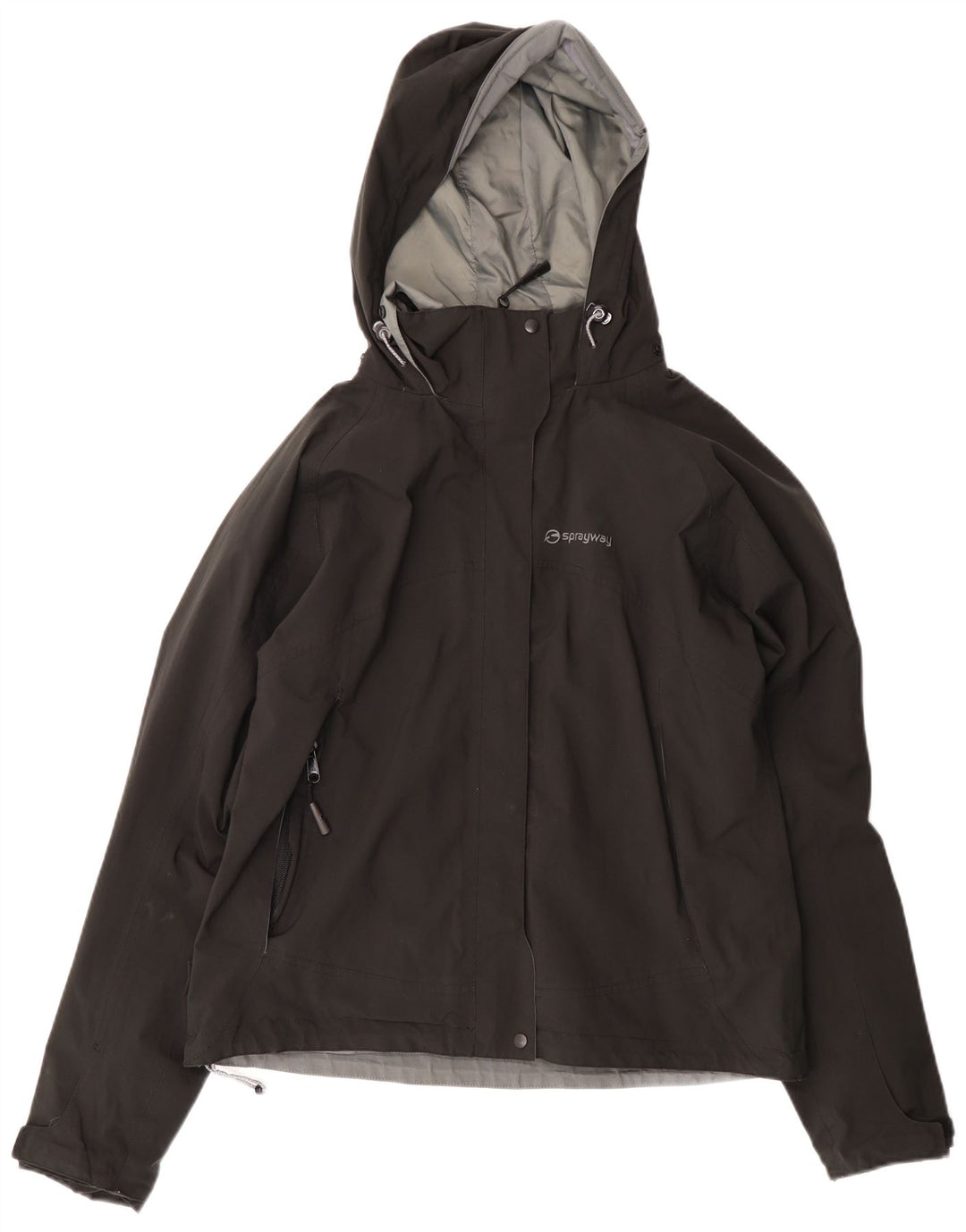 Sprayway Veste de pluie surdimensionnée à capuche pour femme UK 10 Small Noir Polyester