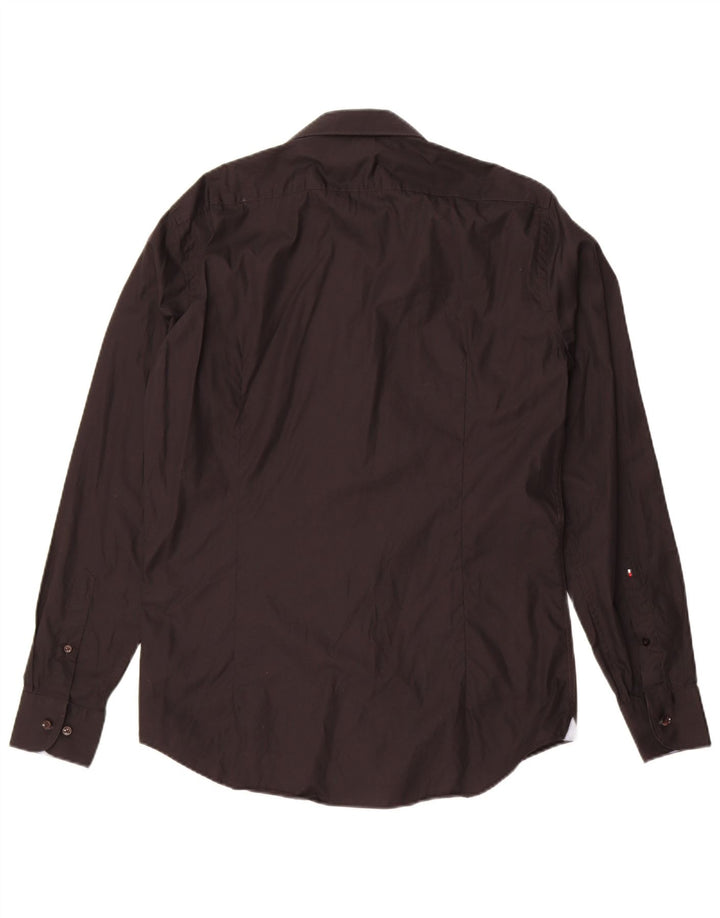 Tommy Hilfiger Chemise ajustée sur mesure pour homme Taille 40 Coton noir moyen