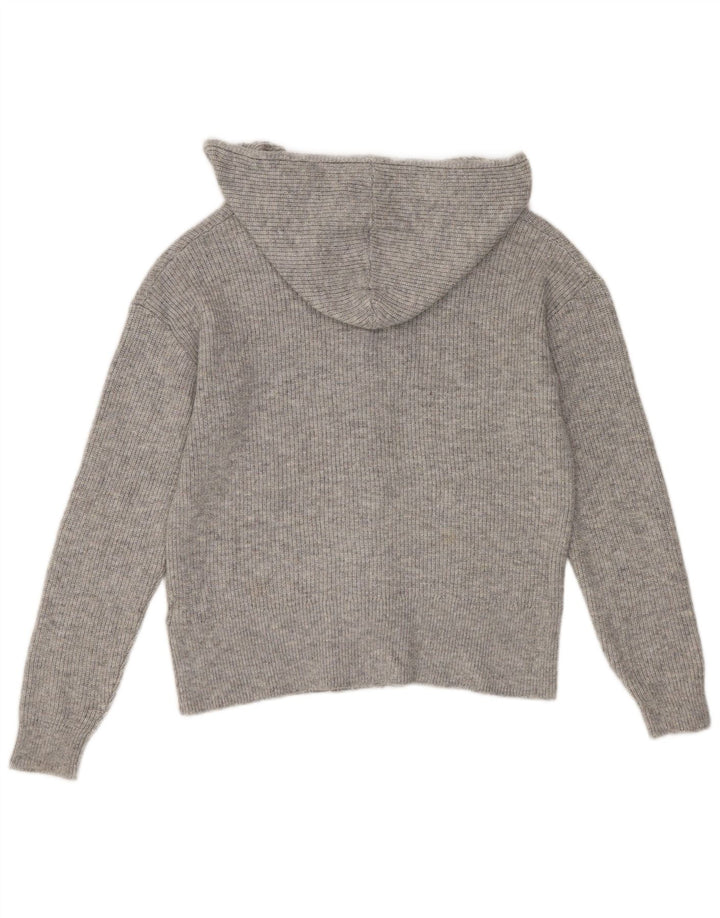 Marks & Spencer Pull cardigan à capuche pour femme UK 14 Gris moyen Polyester