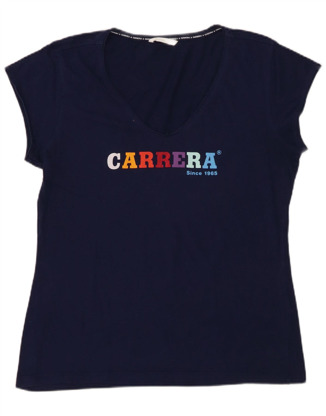 CARRERA T-Shirt Graphique Femme UK 18 XL Bleu Marine Coton