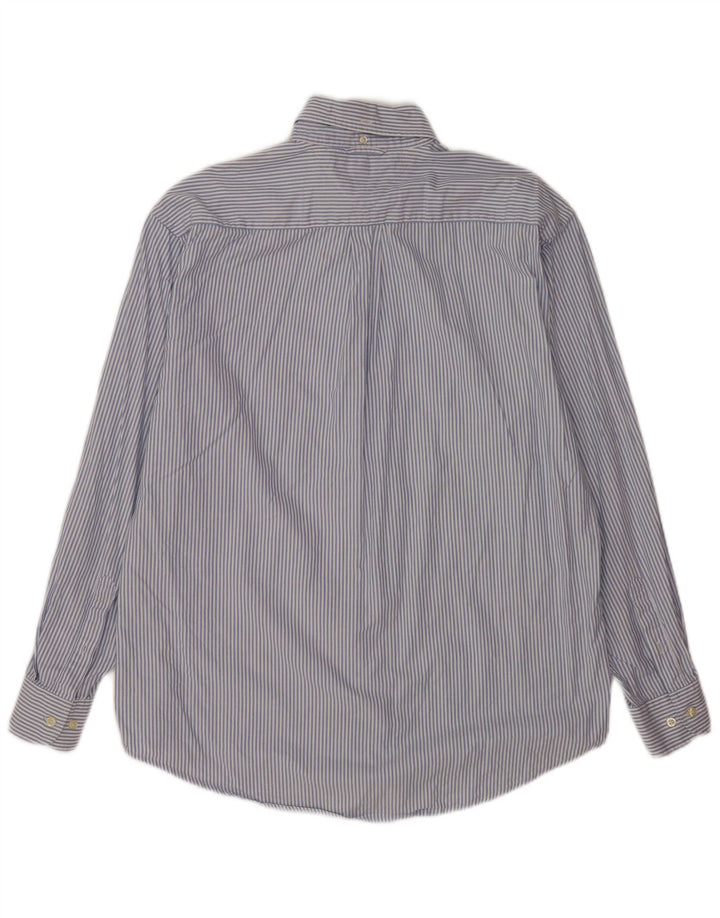 Tommy Hilfiger Chemise Homme Bleu Moyen En Coton À Fines Rayures