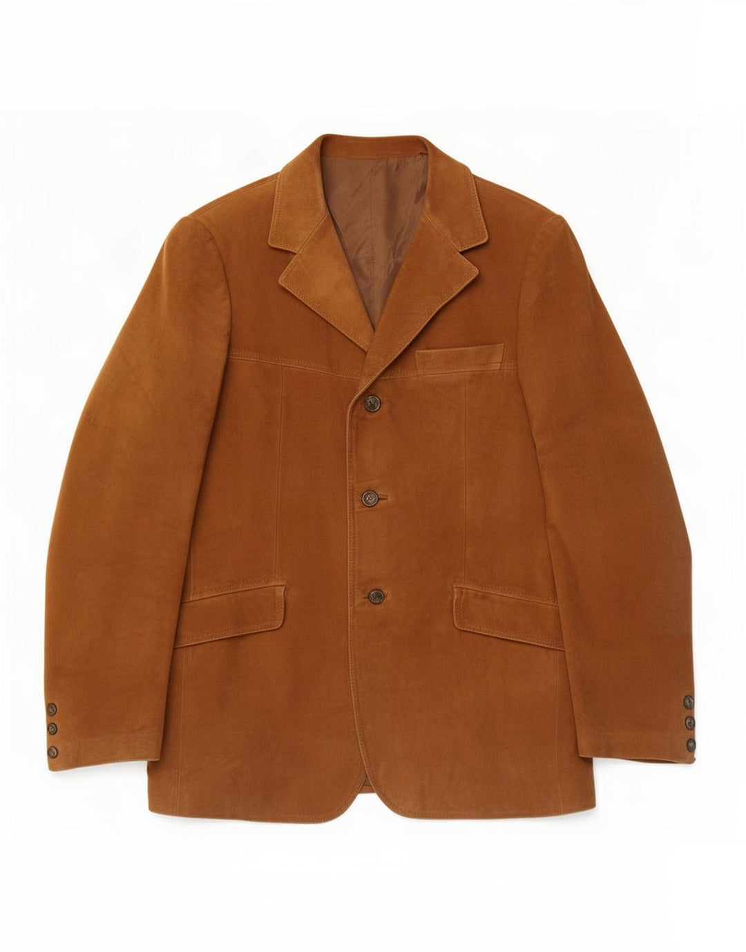 vintage Homme 3 Boutons Blazer En Daim Veste IT 50 Grand Marron