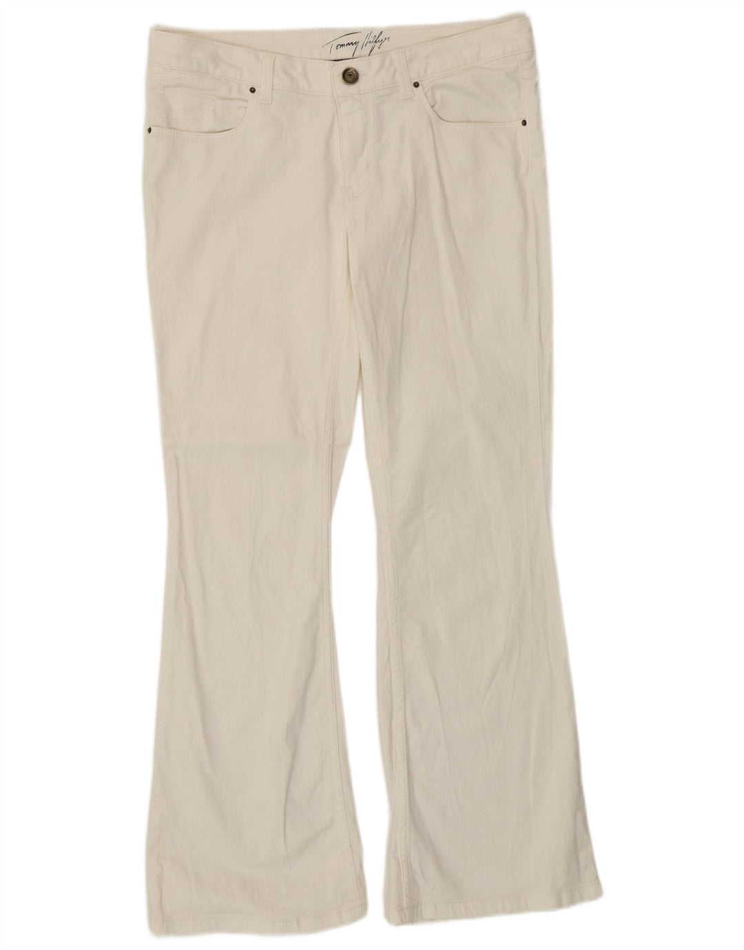 TOMMY HILFIGER Jean Bootcut Femme W30 L30 Coton Blanc