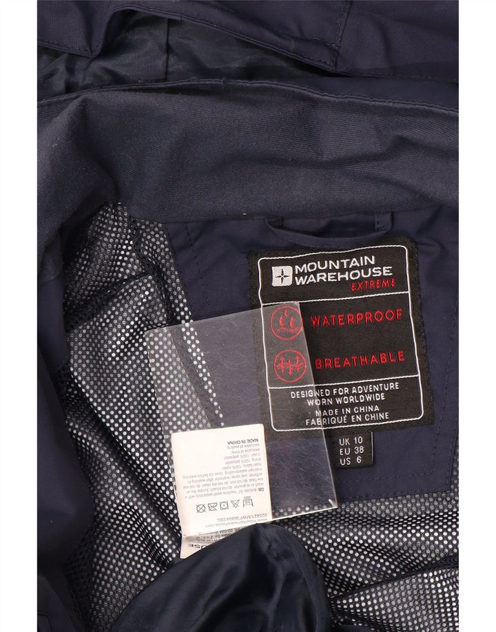 Mountain Warehouse Imperméable à capuche pour femme UK 10 Petit nylon bleu marine