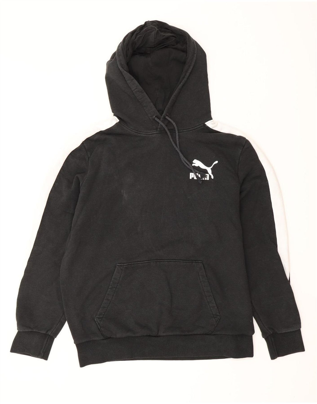 PUMA Pull à capuche pour homme en coton color block noir moyen