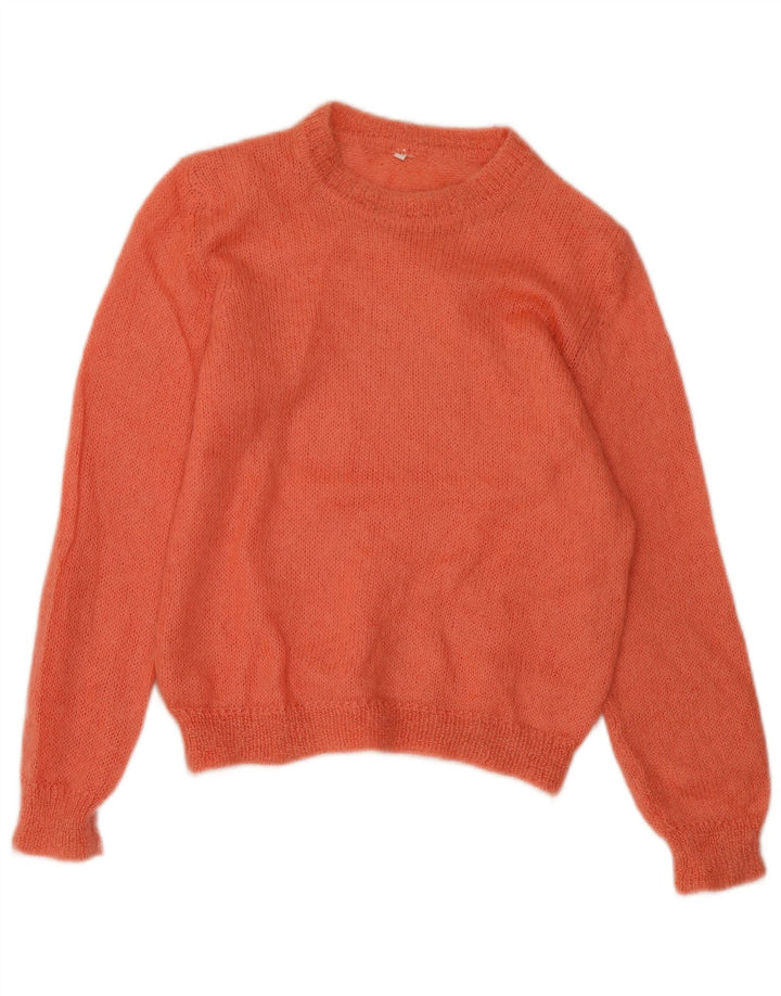vintage Femme Crew Neck Jumper Pull UK 12 Rose Moyen
