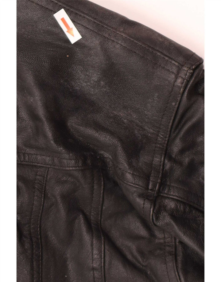 Milan Veste en cuir pour homme UK 40 Large Noir