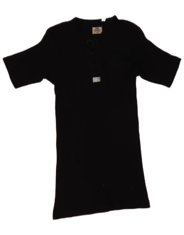 Levi's T-Shirt Femme UK 8 Small Noir Coton