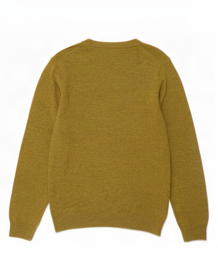 Marks & Spencer Pull col rond en laine mouchetée jaune moyen pour homme