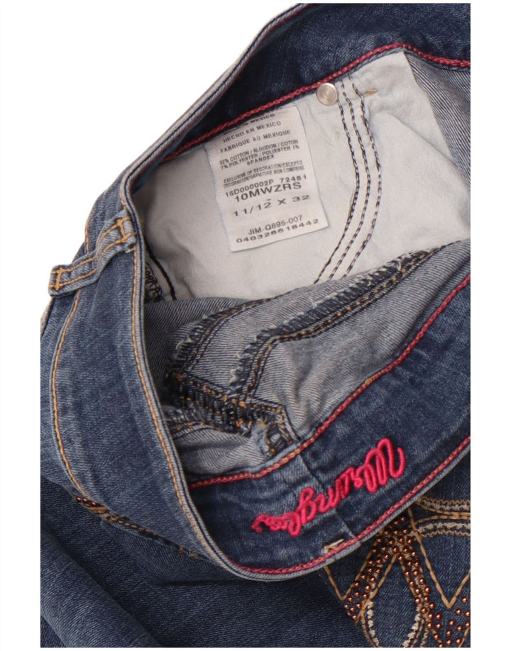 WRANGLER Jean bootcut pour femme US 11/12 Large W32 L32 Bleu Coton