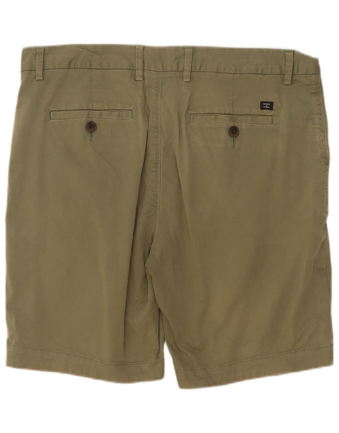Superdry Short Chino Homme W34 Large Vert Coton