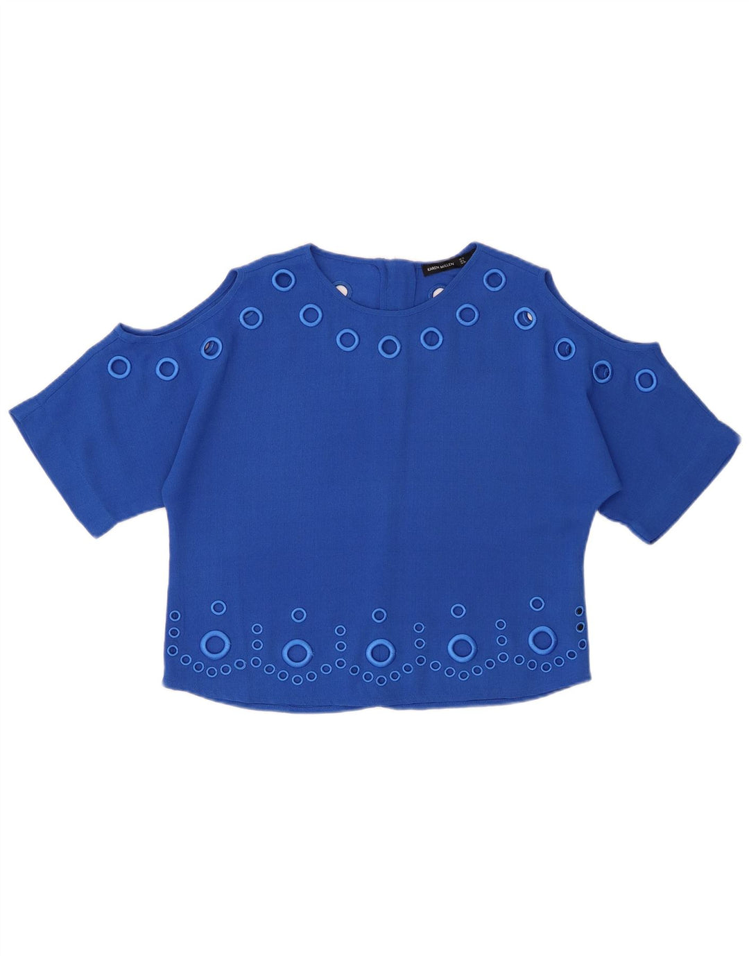 KAREN MILLEN Chemisier court surdimensionné pour femme UK 10 Petit Bleu Polyester