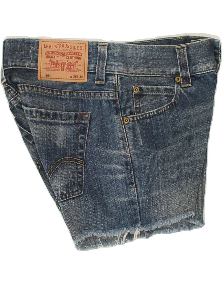 LEVI'S Womens 604 Denim Shorts W26 Small Blue Cotton Vintage Levi's and Second-Hand Levi's from Messina Hembry 