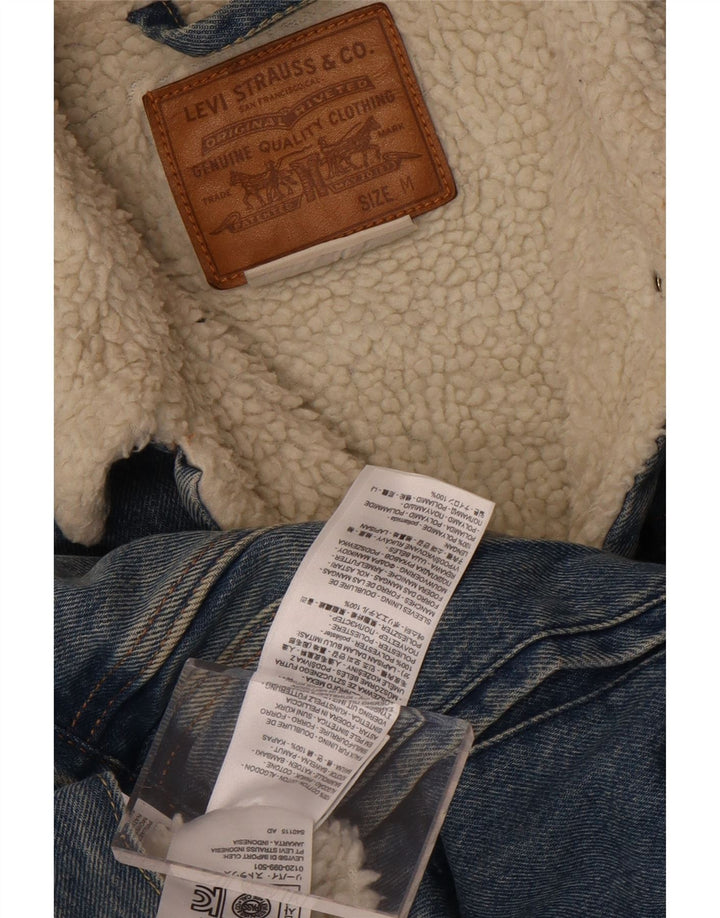 Levi's Veste Sherpa Denim Homme UK 38 Bleu Moyen Coton