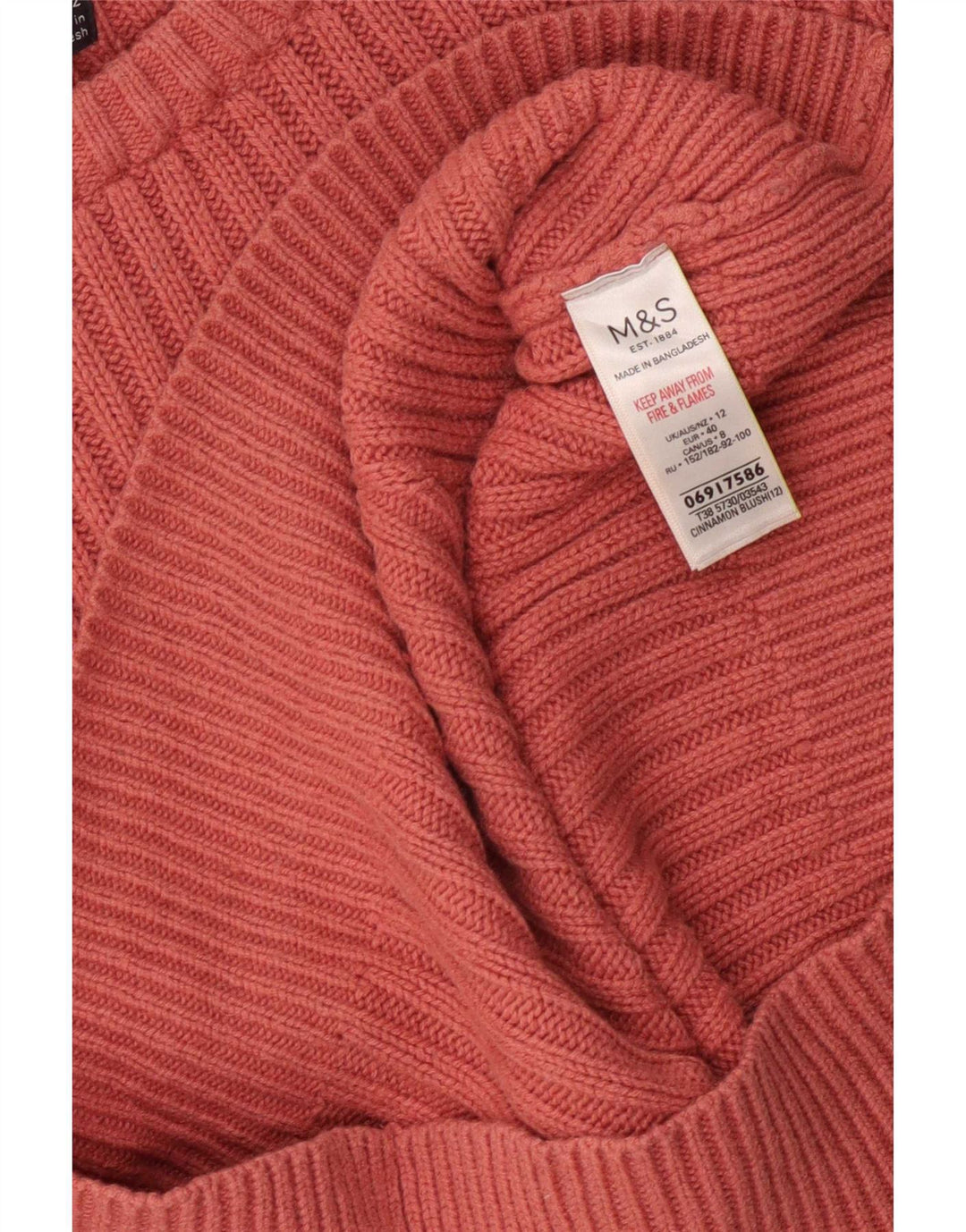 Marks & Spencer Pull col bateau pour femme UK 12 Rose moyen