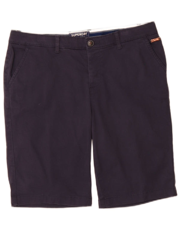 Superdry Short Chino Regular Femme UK 12 Medium W32 Bleu Marine Coton