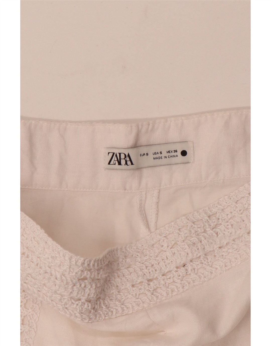 Zara Short décontracté pour femme Petit W26 Blanc
