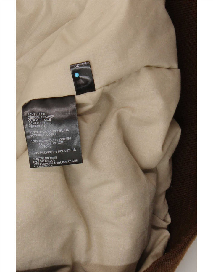 Maddox Veste en cuir pour homme UK 52 6XL Cuir marron