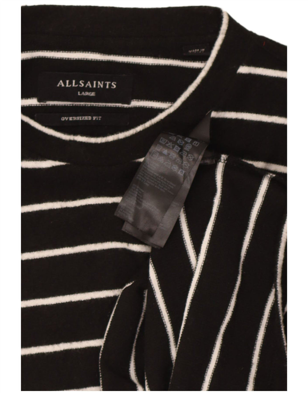 All Saints Femme Oversize UK 44 Large Noir Rayé Polyester