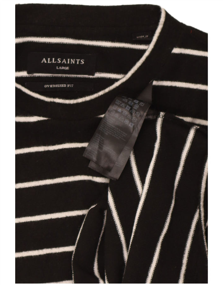 All Saints Femme Oversize UK 44 Large Noir Rayé Polyester