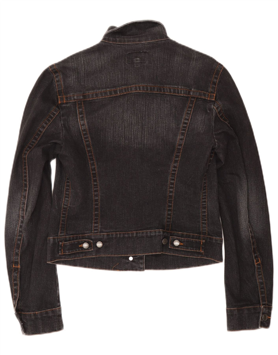 Calvin Klein Veste en jean crop pour femme UK 10 Petit coton gris