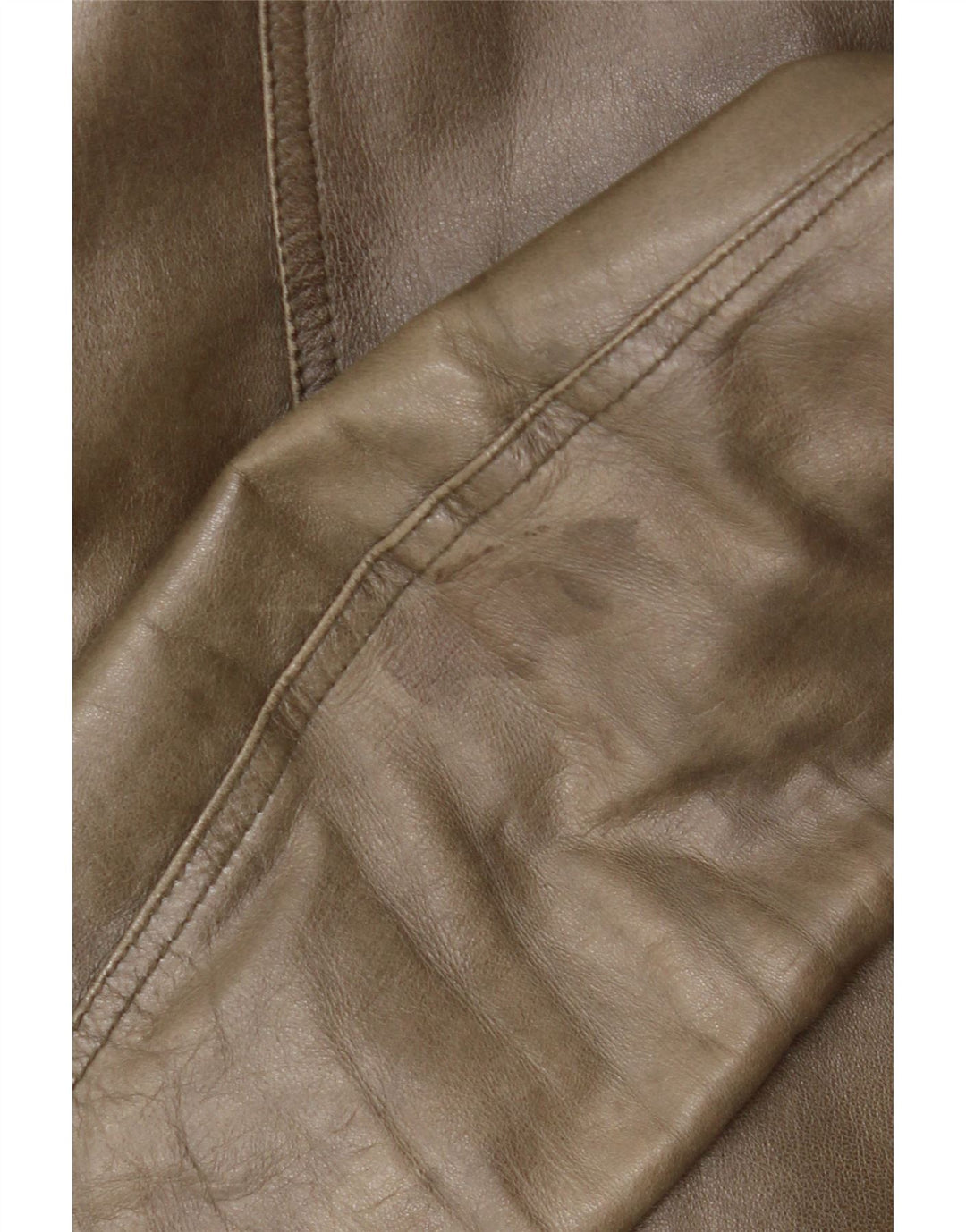 Veste en cuir femme vintage IT 42 Cuir kaki moyen