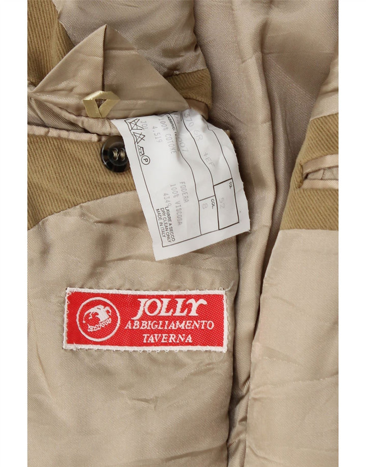 Velluto Duca Visconti Veste Blazer 3 Boutons Homme IT 52 XL Coton Beige