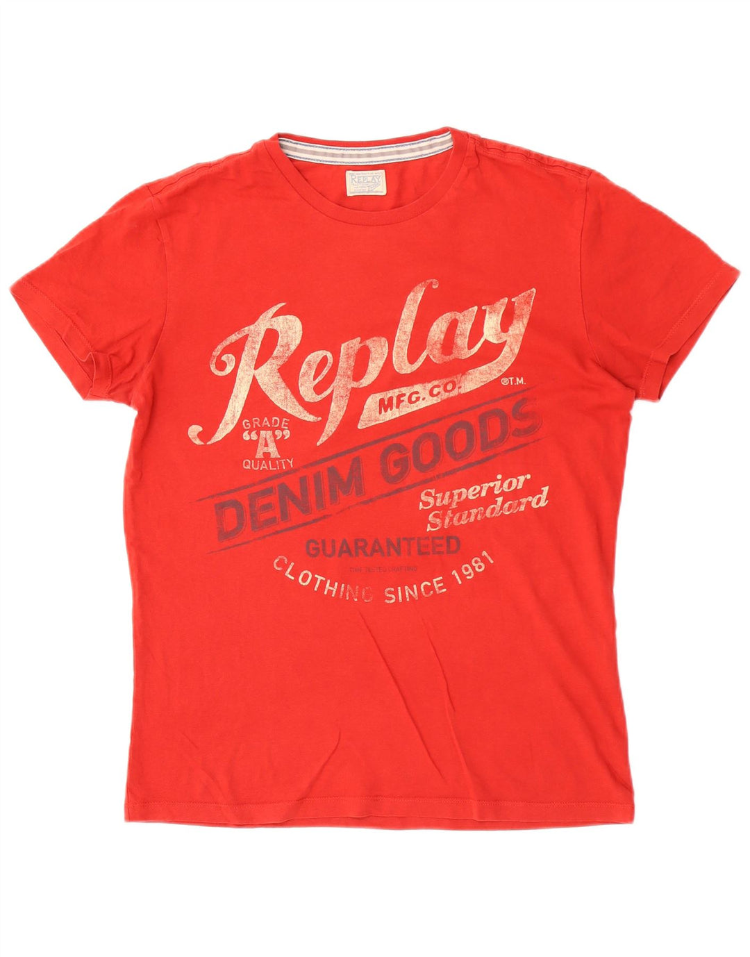 Replay T-Shirt Graphique Homme Rouge Moyen
