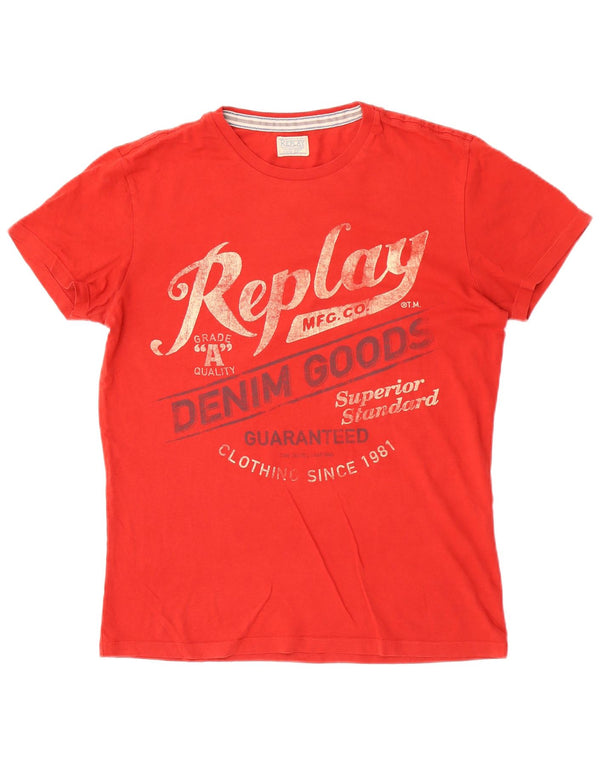 Replay T-Shirt Graphique Homme Rouge Moyen