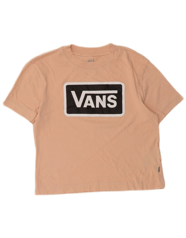 Vans Womens Crop Graphic T-Shirt Top UK 10 Petit Rose Coton