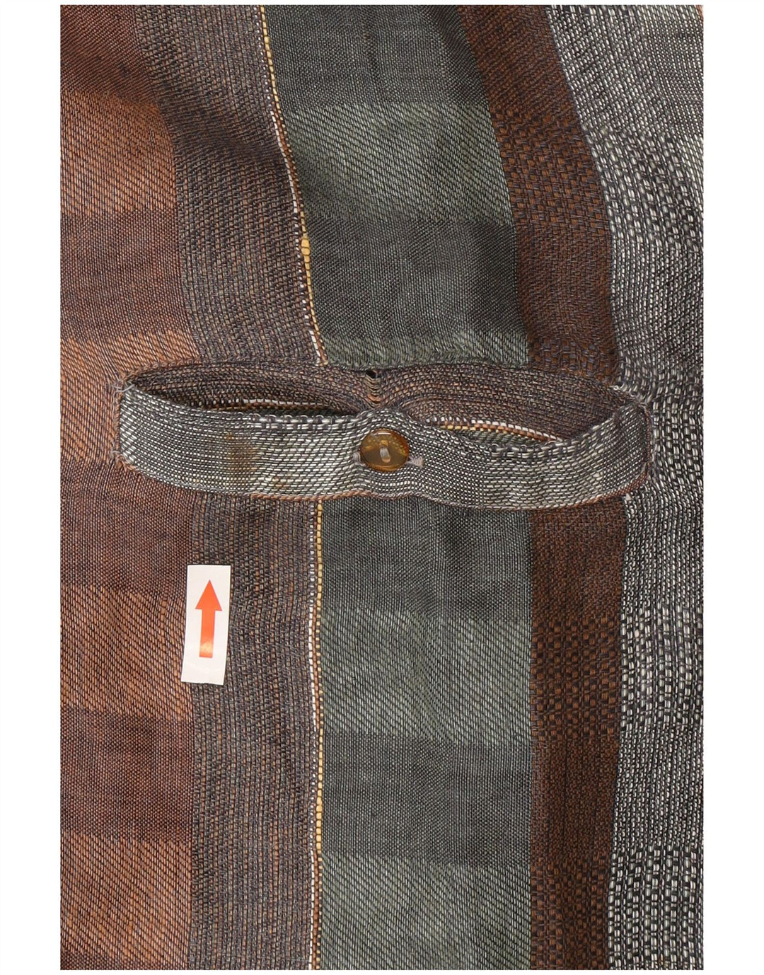 vintage Homme Manches Courtes Pull Chemise XL Multicolore Check Lin