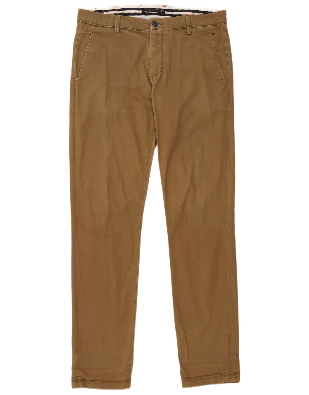 Zara Pantalon Chino Slim Homme EU 40 Medium W31 L33 Marron