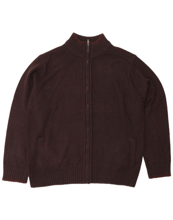 Marks & Spencer Pull Cardigan Coupe Régulière pour Homme 2XL Bordeaux Polyacrylique